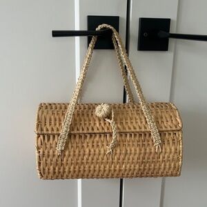 Zara Tan Woven Shoulder Bag